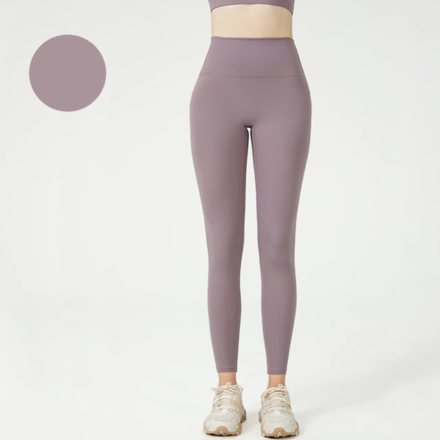 Pink-Purple / S Plain Yoga Tights For Women's - skyjackerz