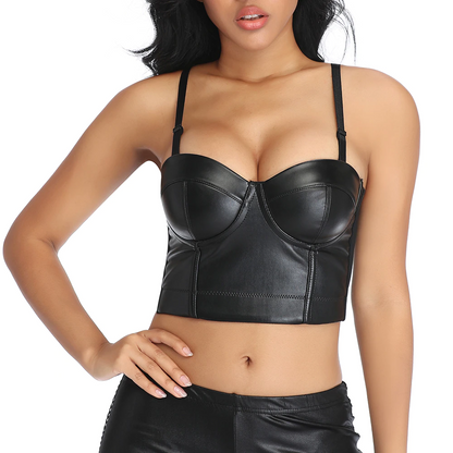Women Leather Bikini Top & Skirt - skyjackerz
