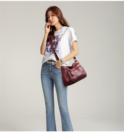 Taro purple Amy Leather Handbag for Women - Practical Leather Purse - skyjackerz