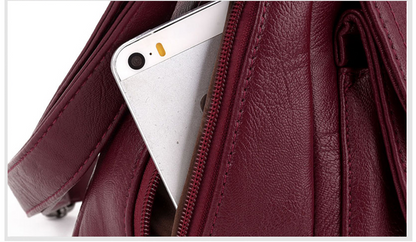 Brown Women's Leather Shoulder Bag - Faith Design Handbag - skyjackerz