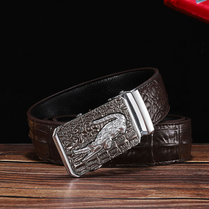 6 / 105 cm Men's Automatic Crocodile Leather Belt - skyjackerz