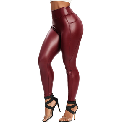Women's Curvy Leather Pants - skyjackerz