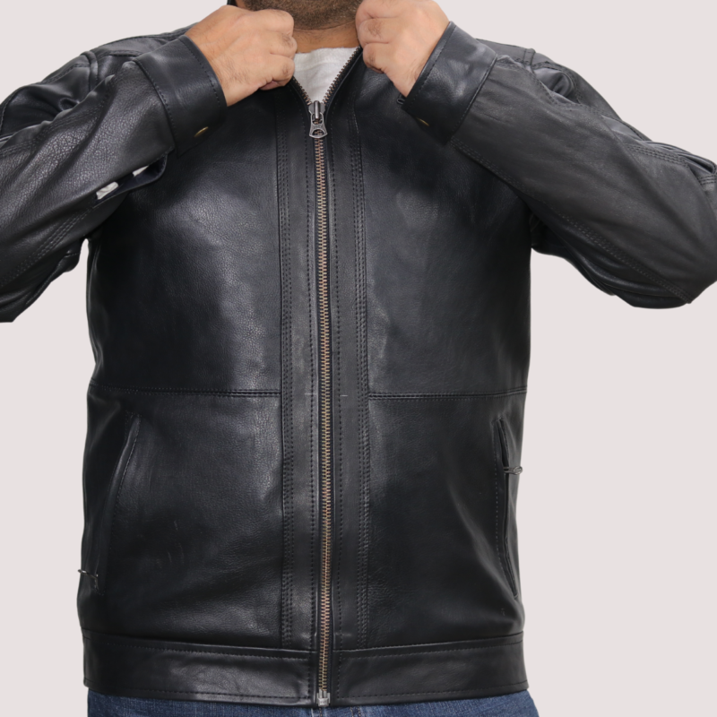 Triple Stitched Connor Black Leather Jacket For Men - skyjackerz
