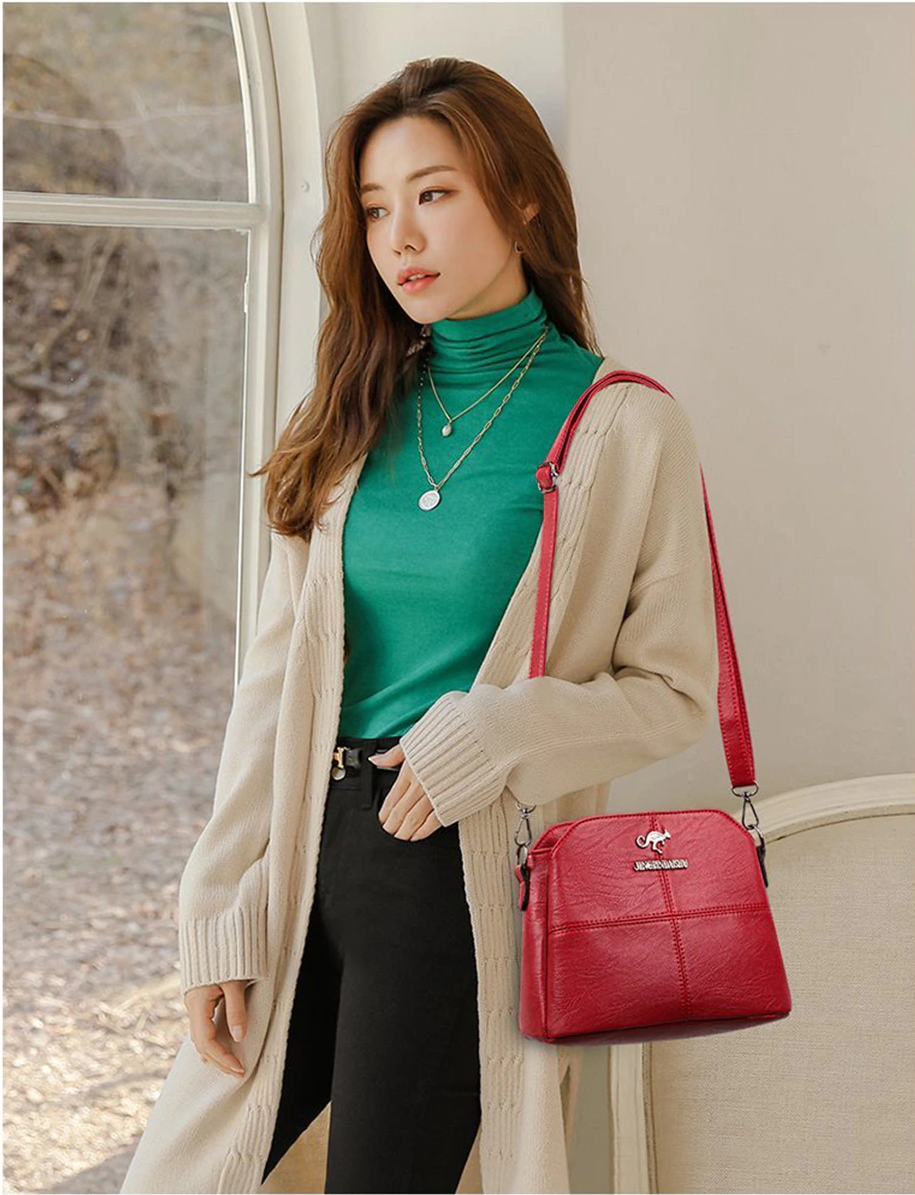 Red-2 Pin Small Leather Bags For Women - skyjackerz