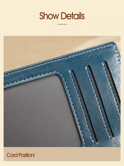 Men's Anti-Scam Zipper Leather Wallet - skyjackerz