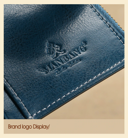 Men's Anti-Scam Zipper Leather Wallet - skyjackerz