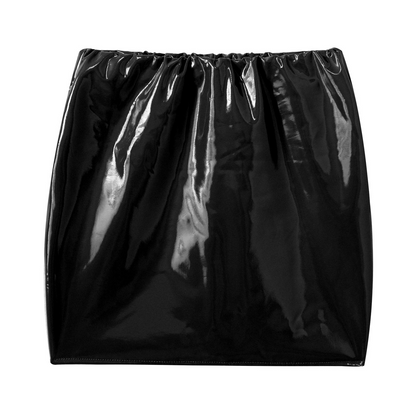 Glossy Latex Miniskirt For Women - skyjackerz