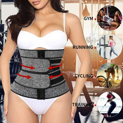 Black - Zipper- 2 Blet / S Women Neoprene Waist Trainer Belt - skyjackerz