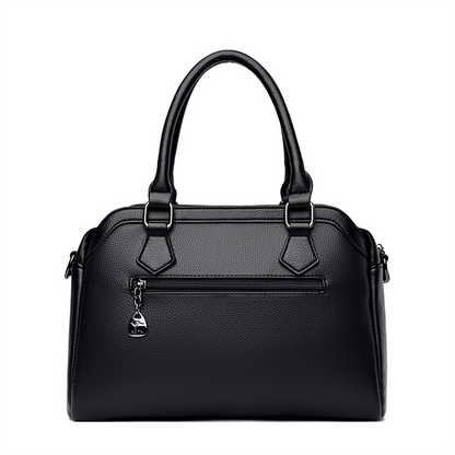 Black Ava Leather Crossbody Messenger Bag for Women - skyjackerz