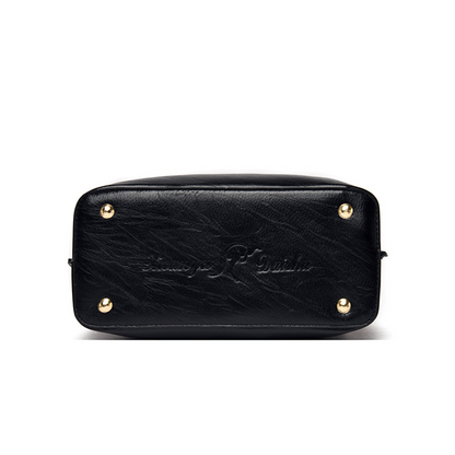 Black Elegant Leather Shoulder Bag for Women - Leather Handbag - skyjackerz