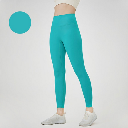 Lake-Blue / S Plain Yoga Tights For Women's - skyjackerz