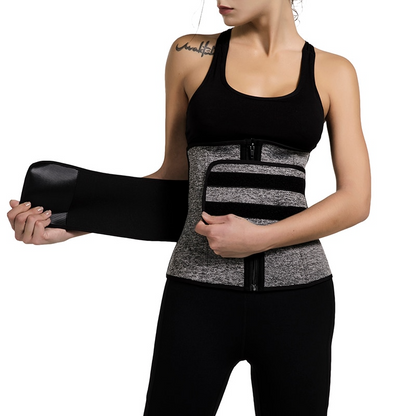 Black - Zipper- 2 Blet / S Women Neoprene Waist Trainer Belt - skyjackerz