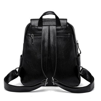 Golden Grace Leather Backpack for Women - Stylish Leather Bag - skyjackerz