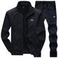 Black / S Fleece Tracksuit For Men - skyjackerz