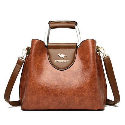 Yellow Elegant Leather Shoulder Bag for Women - Leather Handbag - skyjackerz