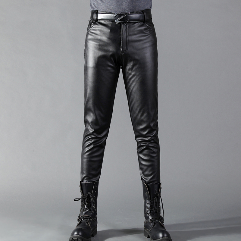 Men's Fit Elastic Leather Pants - skyjackerz