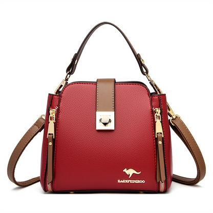 Red Elias Leather Handbags For Women - skyjackerz