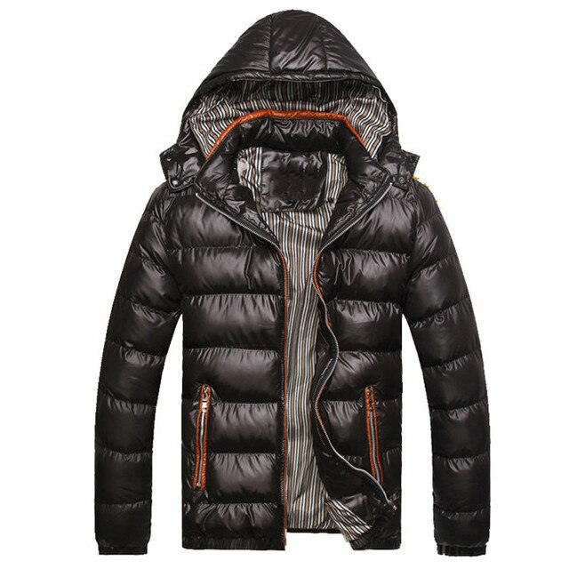 Black / S Men's Casual Puffer Jacket - skyjackerz