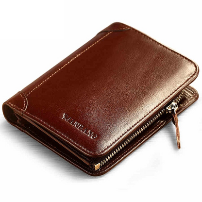 Men's Vintage Zipper Leather Wallet - skyjackerz