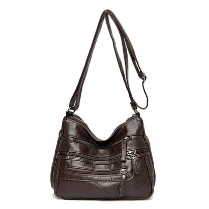 Brown Aubrey Leather Shoulder Bag for Women - Stylish Handbag - skyjackerz