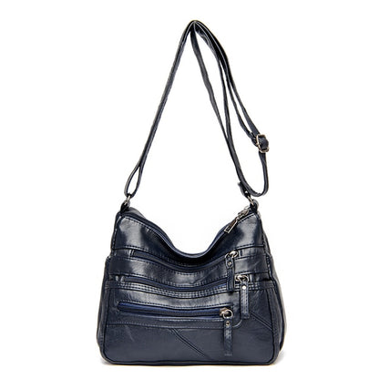 Blue Aubrey Leather Shoulder Bag for Women - Stylish Handbag - skyjackerz