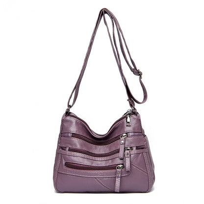 Purple Aubrey Leather Shoulder Bag for Women - Stylish Handbag - skyjackerz