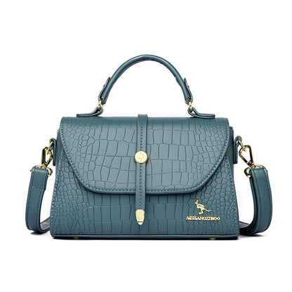 Blue Women's Crocodile Leather Designer Handbag - Leather Purse - skyjackerz