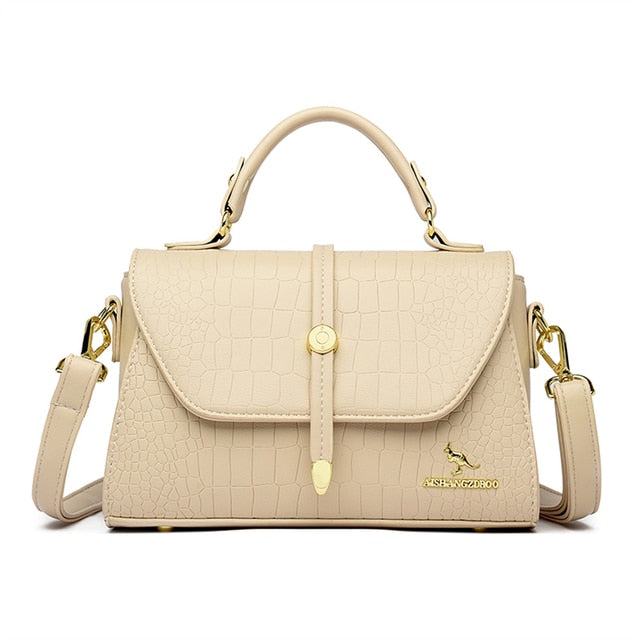 Rice Yellow Crocodile Leather Designer Handbags For Women - skyjackerz