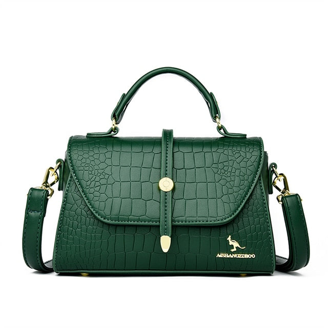 Green Crocodile Leather Designer Handbags For Women - skyjackerz