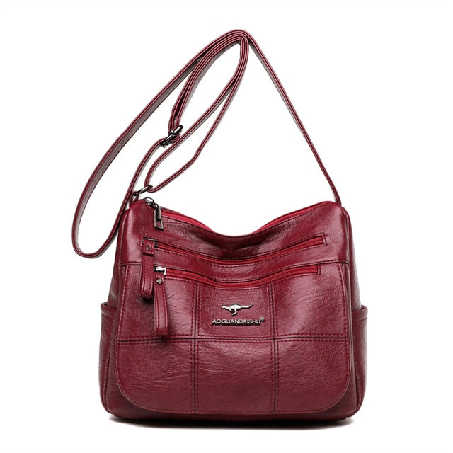Red Amy Leather Crossbody Bags For Women - skyjackerz
