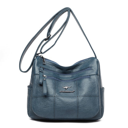 Blue Amy Leather Crossbody Bags For Women - skyjackerz