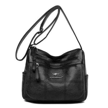 Black Amy Leather Crossbody Purse for Women - Stylish Handbag - skyjackerz