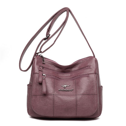 Purple Amy Leather Crossbody Purse for Women - Stylish Handbag - skyjackerz