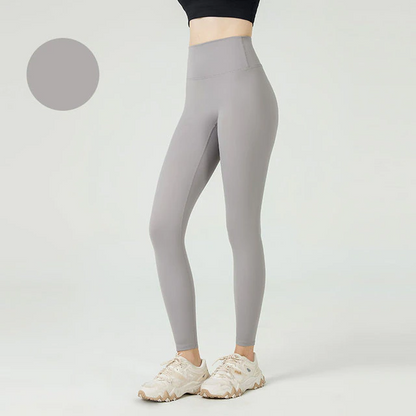 Light-Grey / S Plain Yoga Tights For Women's - skyjackerz