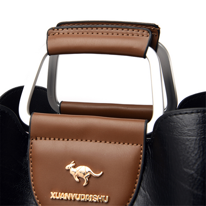 Black Elegant Leather Shoulder Bag for Women - Leather Handbag - skyjackerz
