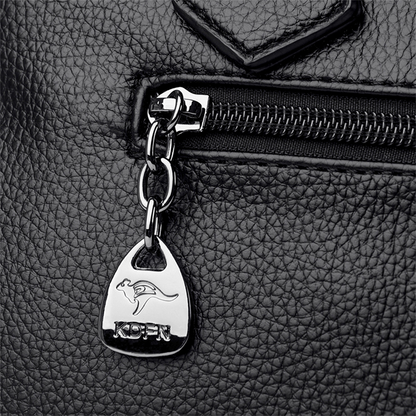 Black Ava Leather Crossbody Messenger Bag for Women - skyjackerz
