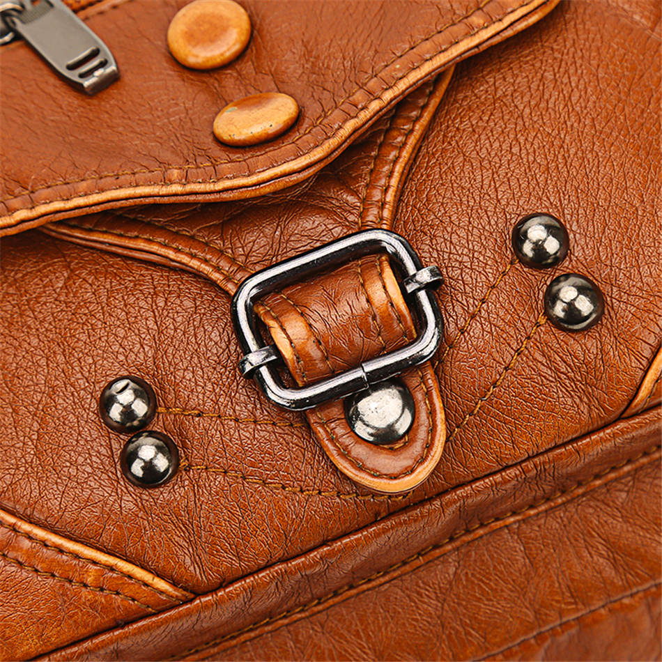 Brown Women's Soft Leather Handbag - Mong Collection - skyjackerz