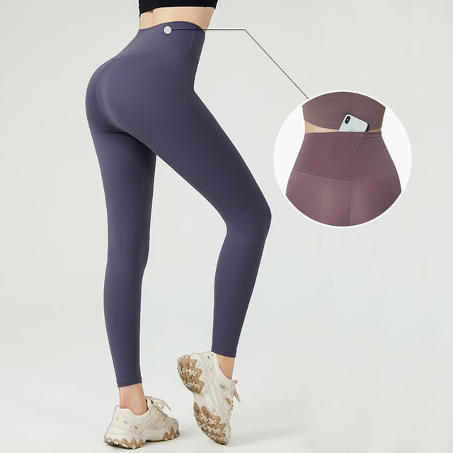 Grey-Purple / S Women's High Waist Yoga Tights - skyjackerz