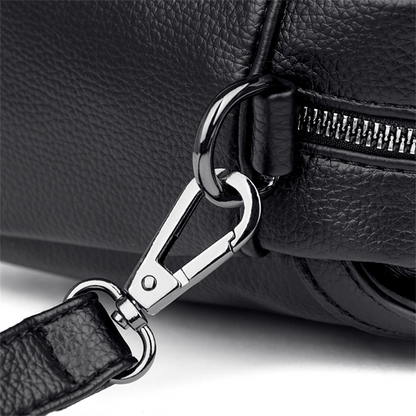 Black Ava Leather Crossbody Messenger Bag for Women - skyjackerz