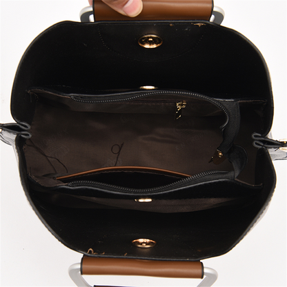 Black Elegant Leather Shoulder Bag for Women - Leather Handbag - skyjackerz