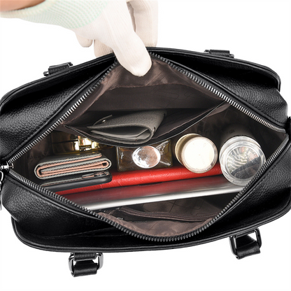 Black Ava Leather Crossbody Messenger Bag for Women - skyjackerz