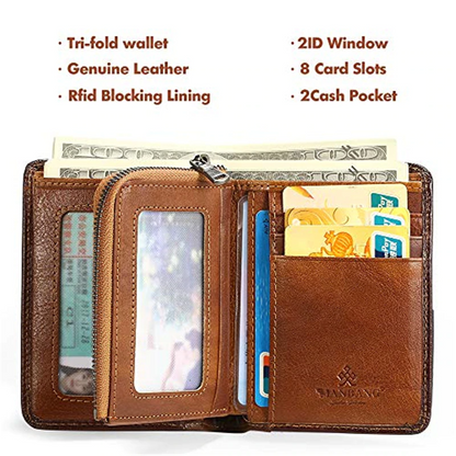 Anti-Scam Zipper Leather Wallet - skyjackerz