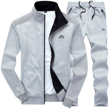 Light-Grey / S Fleece Tracksuit For Men - skyjackerz