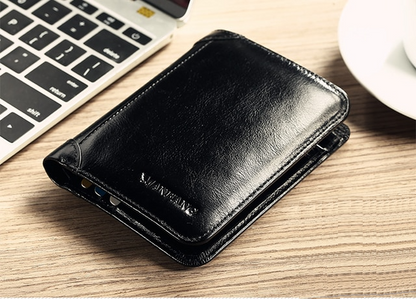 V2 Leather Trifold Wallet For Men - skyjackerz