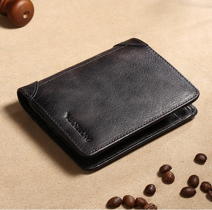 Black Retro Leather Wallet For Men - skyjackerz