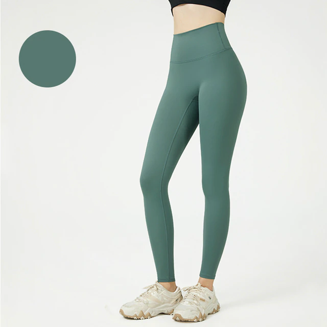 Lake-Green / S Plain Yoga Tights For Women's - skyjackerz