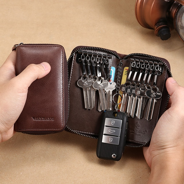Brown Vintage Leather Key Wallet For Men - skyjackerz