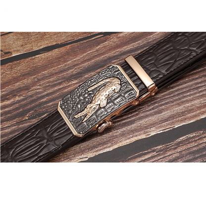1 / 105 cm Men's Automatic Crocodile Leather Belt - skyjackerz