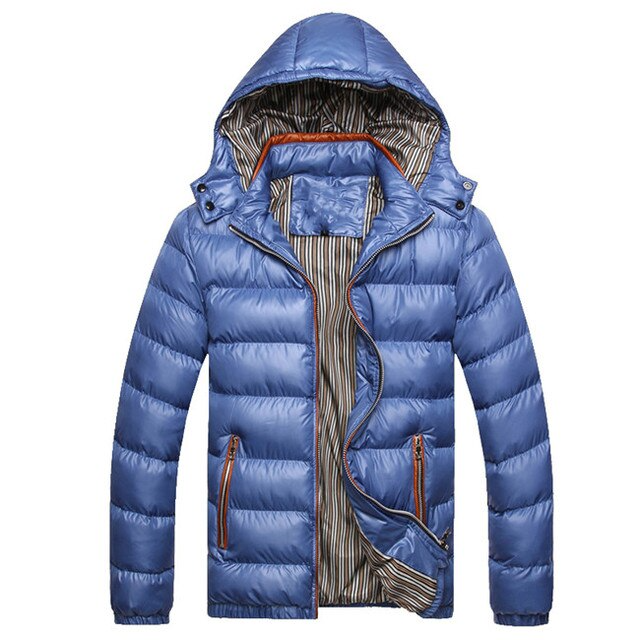 Blue / S Men's Casual Puffer Jacket - skyjackerz