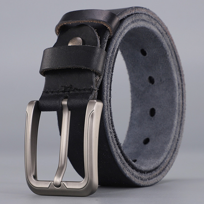 Black / 105 Men's Classic Vintage Genuine Leather Belt - skyjackerz